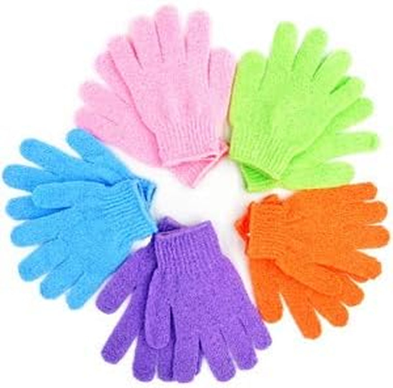 Lot De 10 Gants De Bain Exfoliants - 5 Paires - Gants Naturels Pour Homme Et Femme - Gants De Douche Pour Le Corps - Rend La Peau Douce Et Saine (AOLANS)