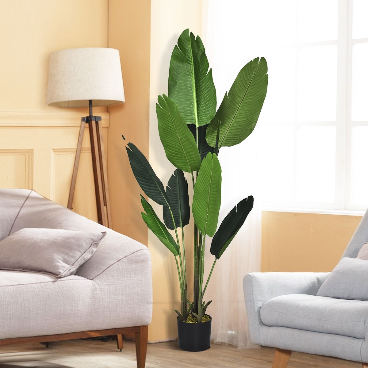 Plante Artificiel Bananier Avec Pot 160CM Décoration Intérieur Et Extérieur