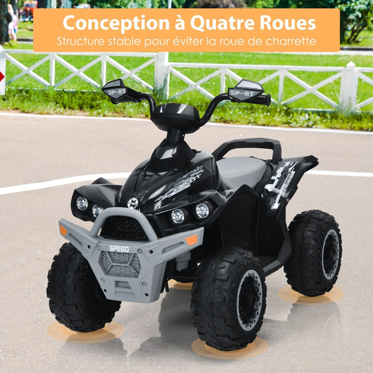 Quad Electrique Pour Enfants 12V7Ah LED Musique Pédale Klaxon 3-4 Km/H Pour Enfants De 3 À 8 Ans Rose/Bleu/Violet/Noir