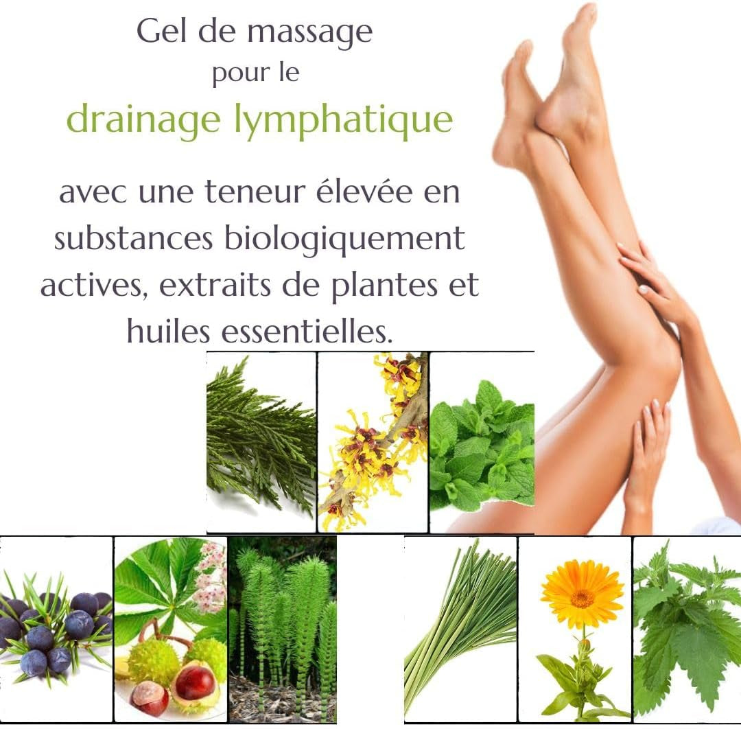 - Gel Lymforegen - Stimule Le Système Lymphatique Avec 15 Herbes Et Huiles Essentielles - Régénération Efficace - Favorise Le Drainage Lymphatique - Formule Active D'Herbes (200)