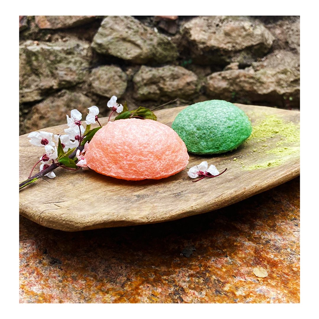 Sakura Glow - Éponge Matcha Konjac BIO