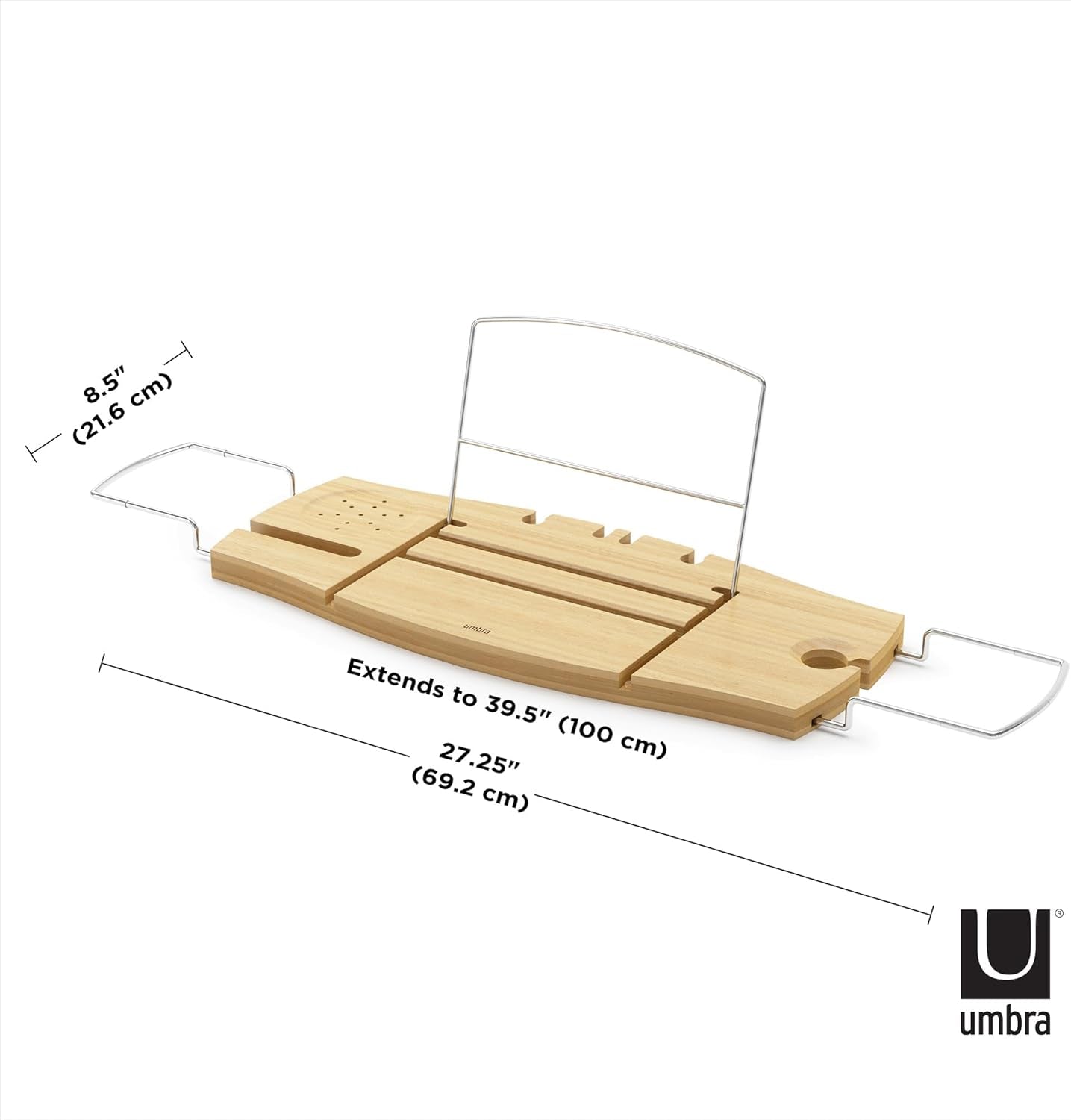 Aquala - Pont De Baignoire Extensible En Bambou, Naturel