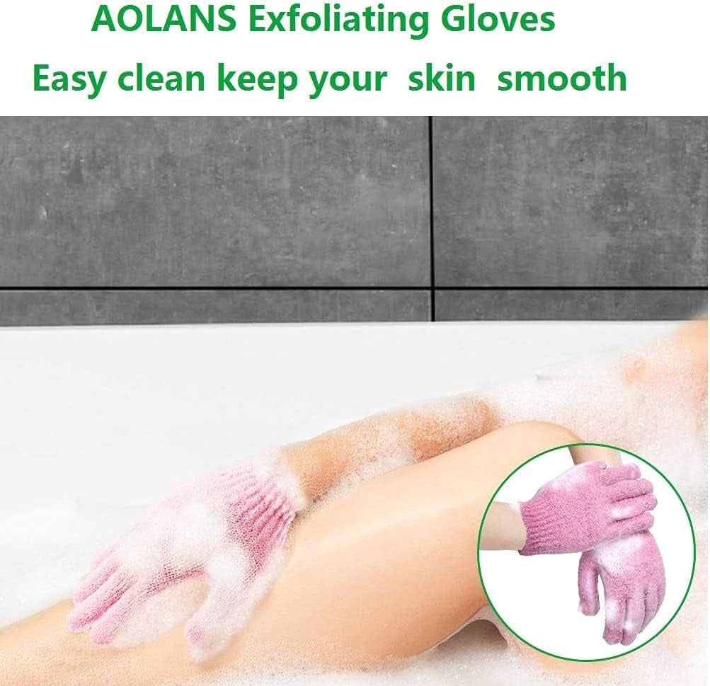 Lot De 10 Gants De Bain Exfoliants - 5 Paires - Gants Naturels Pour Homme Et Femme - Gants De Douche Pour Le Corps - Rend La Peau Douce Et Saine (AOLANS)