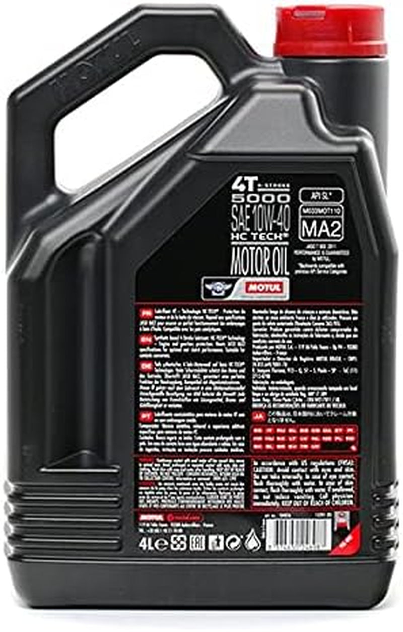 104056 5000 4T Huile Pour Moto À Moteur 4 Temps 10W-40 4 L, 300X234X114