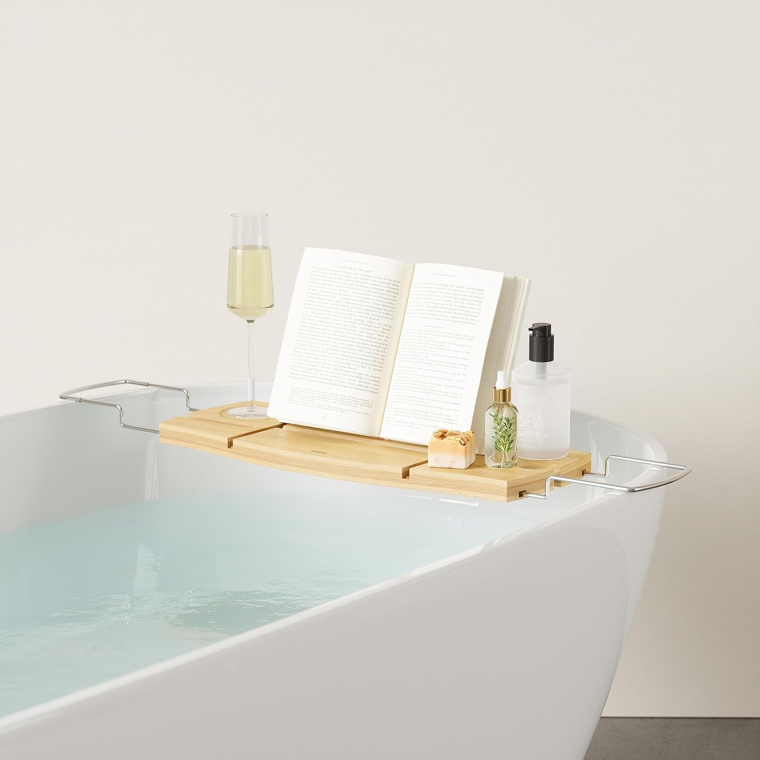 Aquala - Pont De Baignoire Extensible En Bambou, Naturel