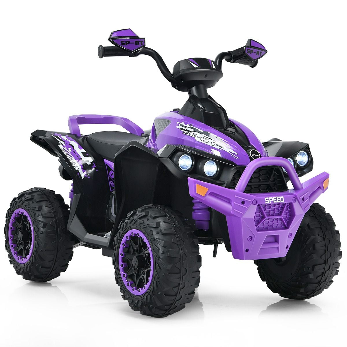 Quad Electrique Pour Enfants 12V7Ah LED Musique Pédale Klaxon 3-4 Km/H Pour Enfants De 3 À 8 Ans Rose/Bleu/Violet/Noir