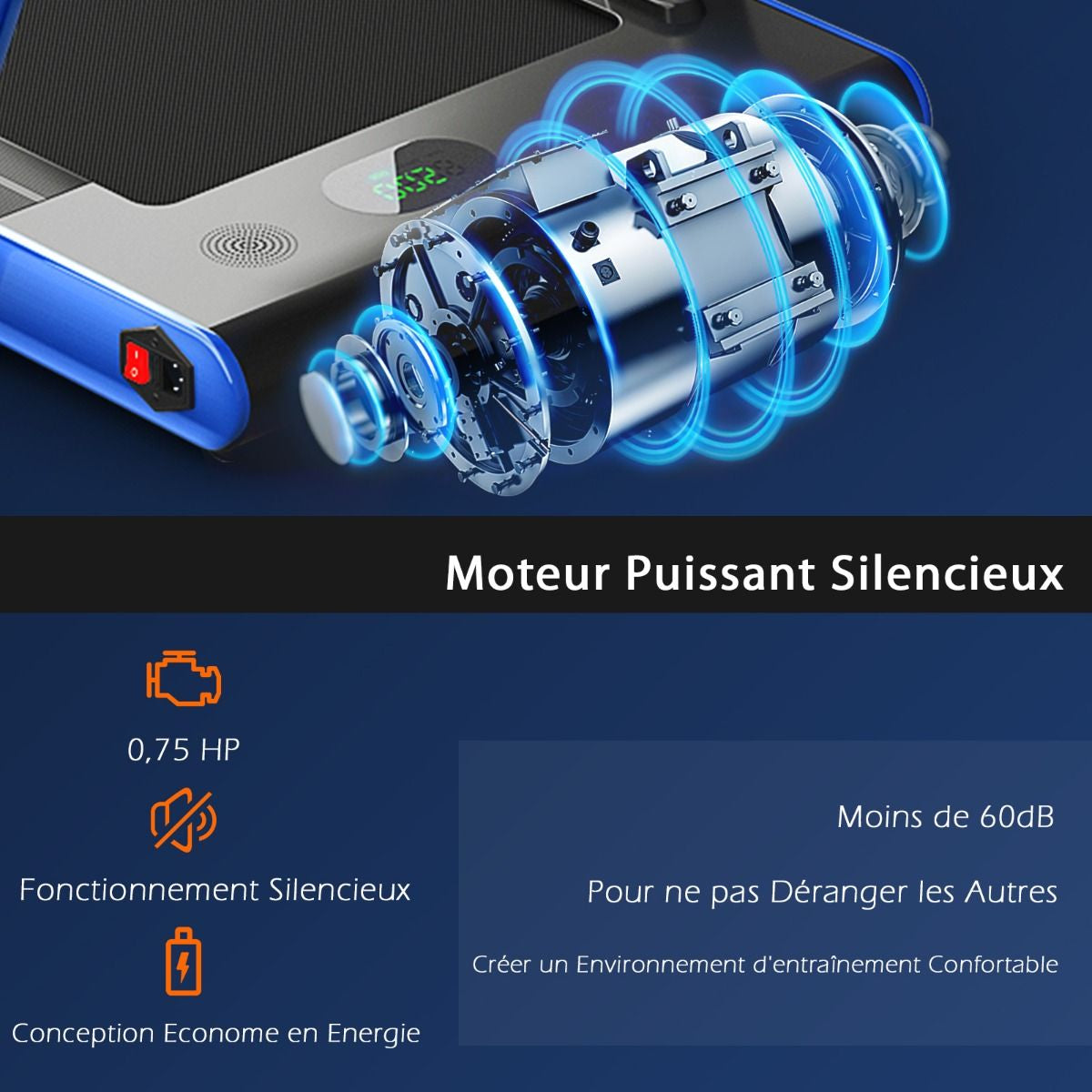 Tapis De Course Pliable 2 En 1 Tapis Roulant Électrique Motorisé 1-12 KM/H Avec Télécommande Écran LED 7 Couleurs Aux Choix