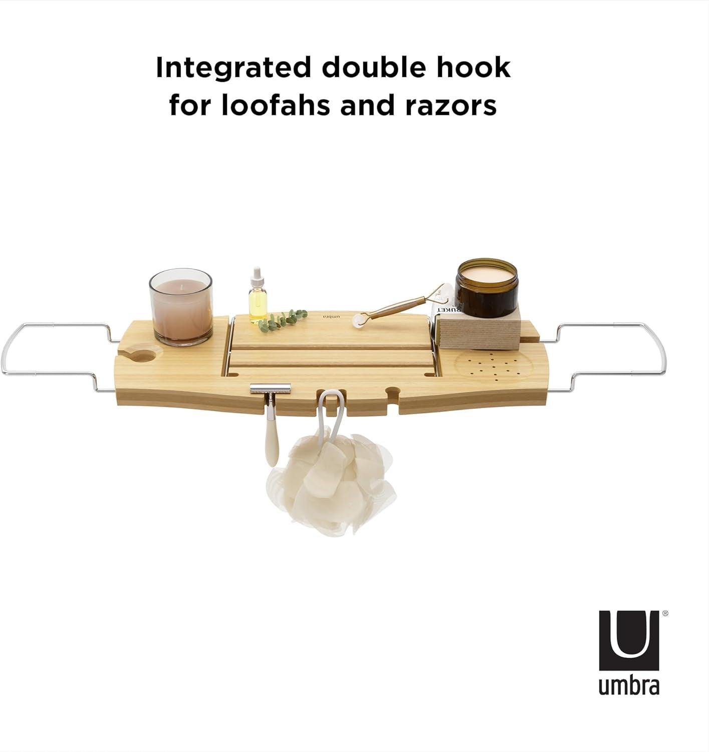 Aquala - Pont De Baignoire Extensible En Bambou, Naturel