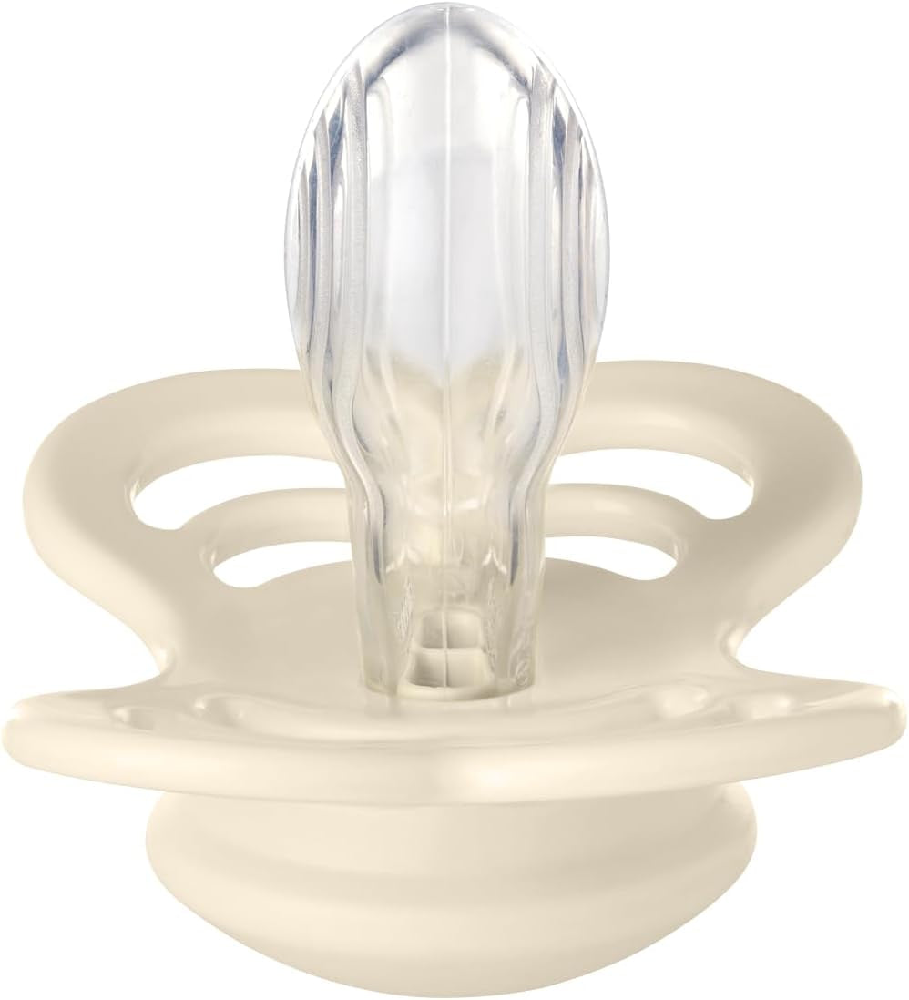 Tétine Supreme, Lot De 2, Silicone, Tétine Danoise De Forme Symétrique. Sans BPA. (Ivory/Sage, Taille 2 (À Partir De 6 Mois))