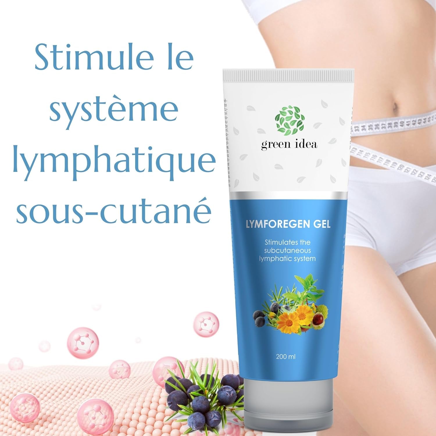 - Gel Lymforegen - Stimule Le Système Lymphatique Avec 15 Herbes Et Huiles Essentielles - Régénération Efficace - Favorise Le Drainage Lymphatique - Formule Active D'Herbes (200)