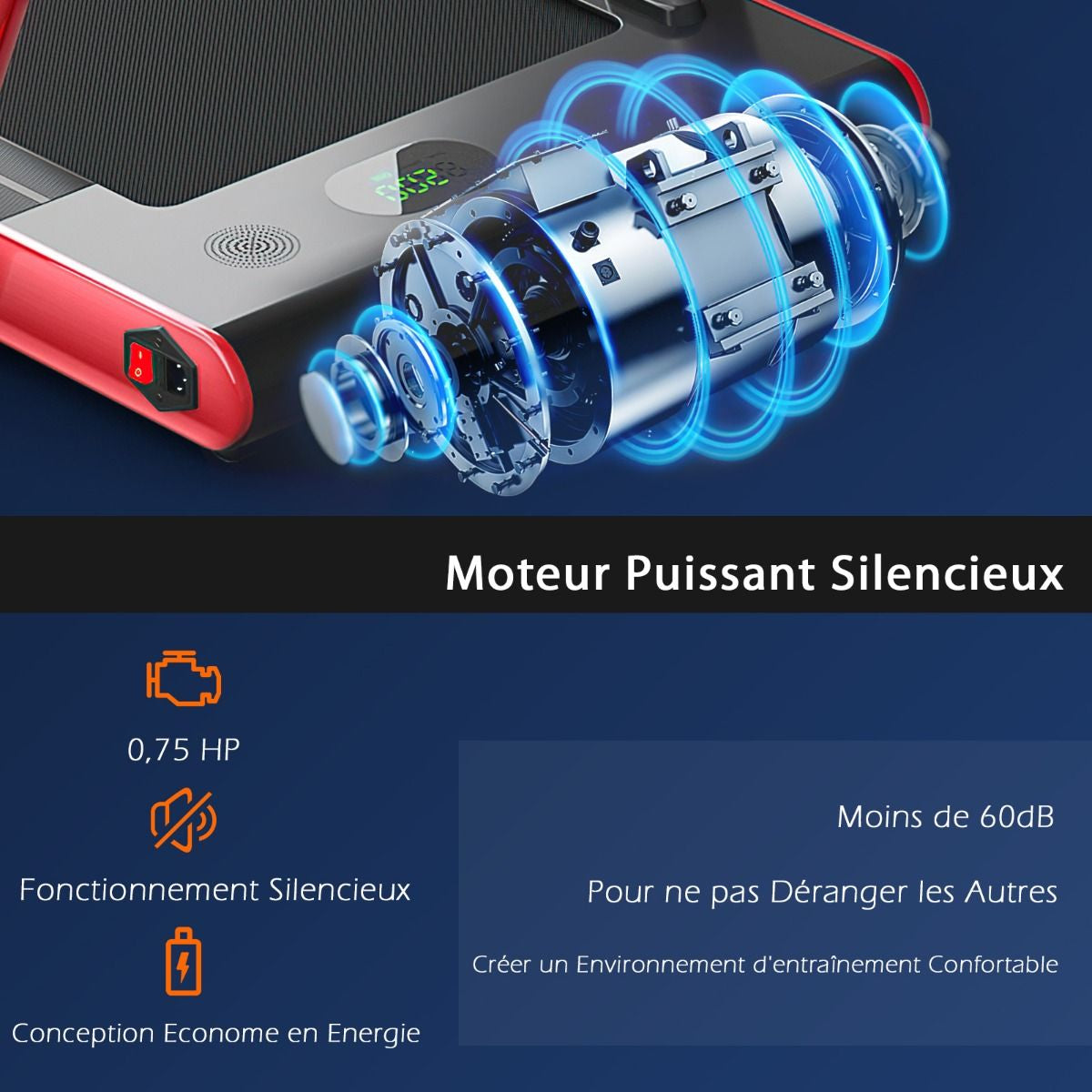 Tapis De Course Pliable 2 En 1 Tapis Roulant Électrique Motorisé 1-12 KM/H Avec Télécommande Écran LED 7 Couleurs Aux Choix