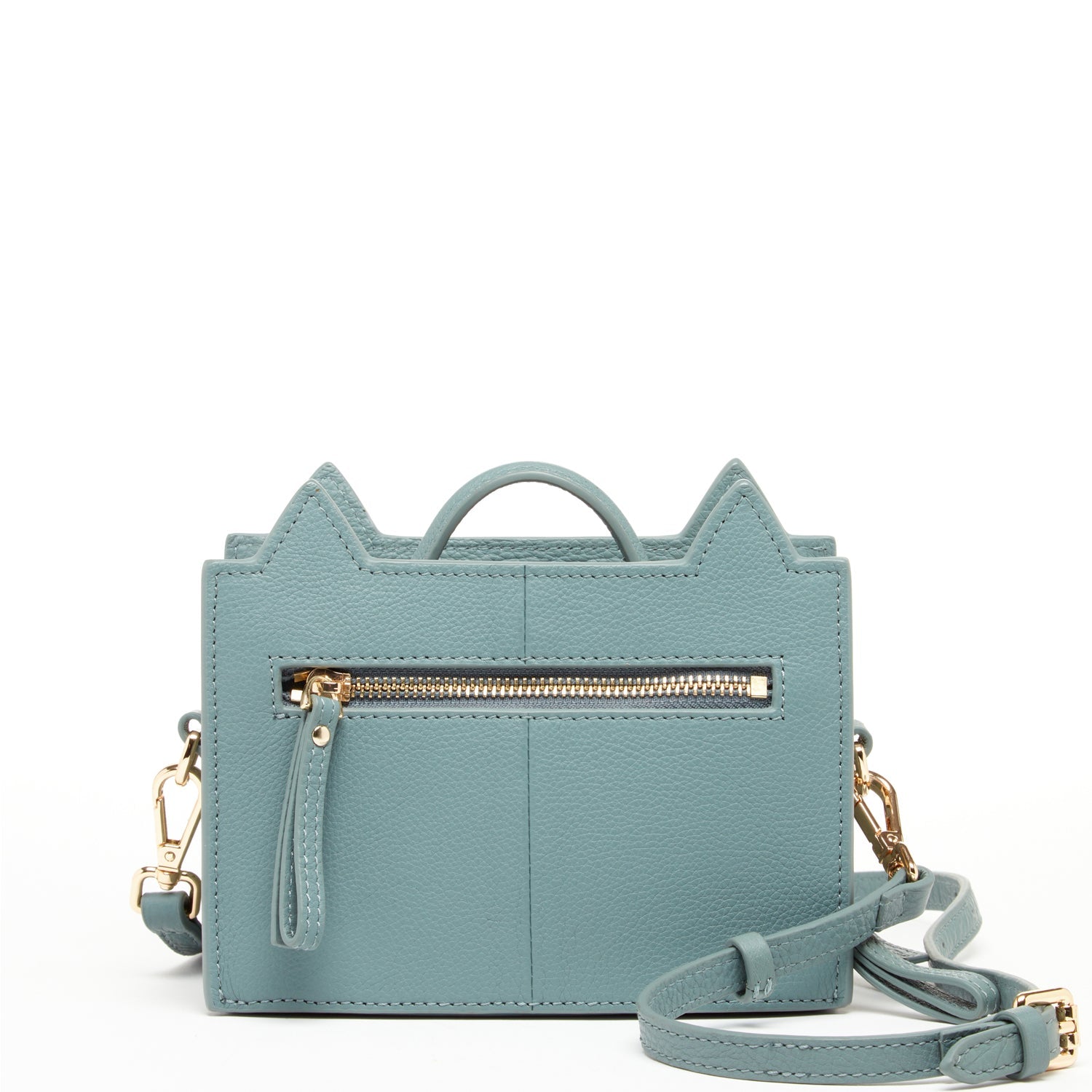 SUSU Leather Cat Purse Crossbody Bag Mineral
