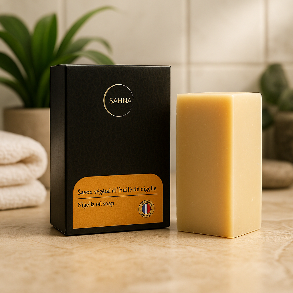 SAVON VEGETAL a L’HUILE DE NIGELLE NATURE 100Gr - Savon Émollient Et Protecteur – Surgras- - Nourrissant – Purifiant – Hydratant - Saponifié À Froid