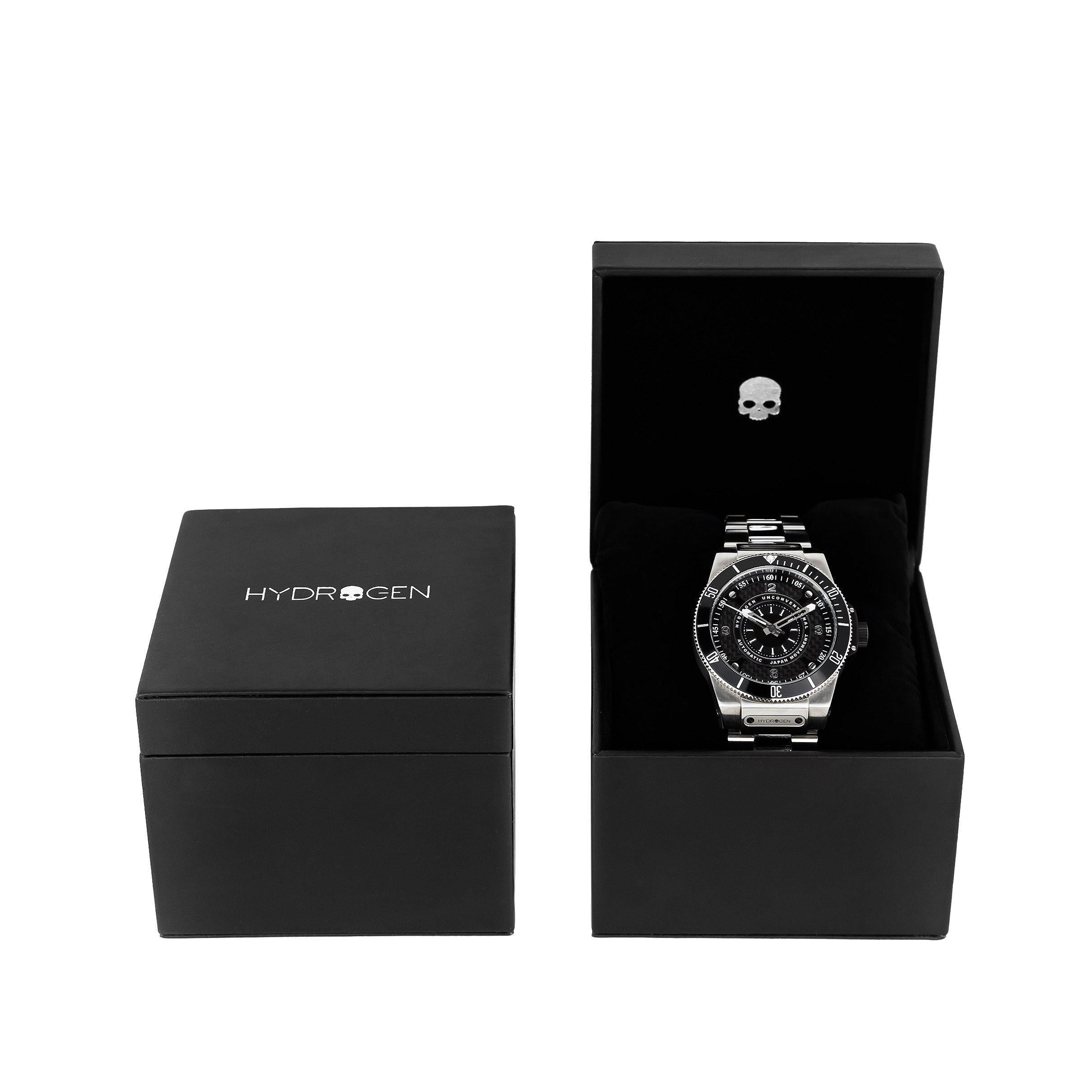 Sportivo Silver Black Bracelet – Élégance acier, performance automatique