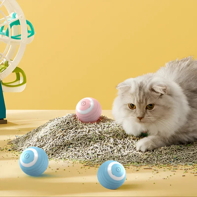 Balle Intelligente Interactive pour Chat – Réagit, Roule, Stimule