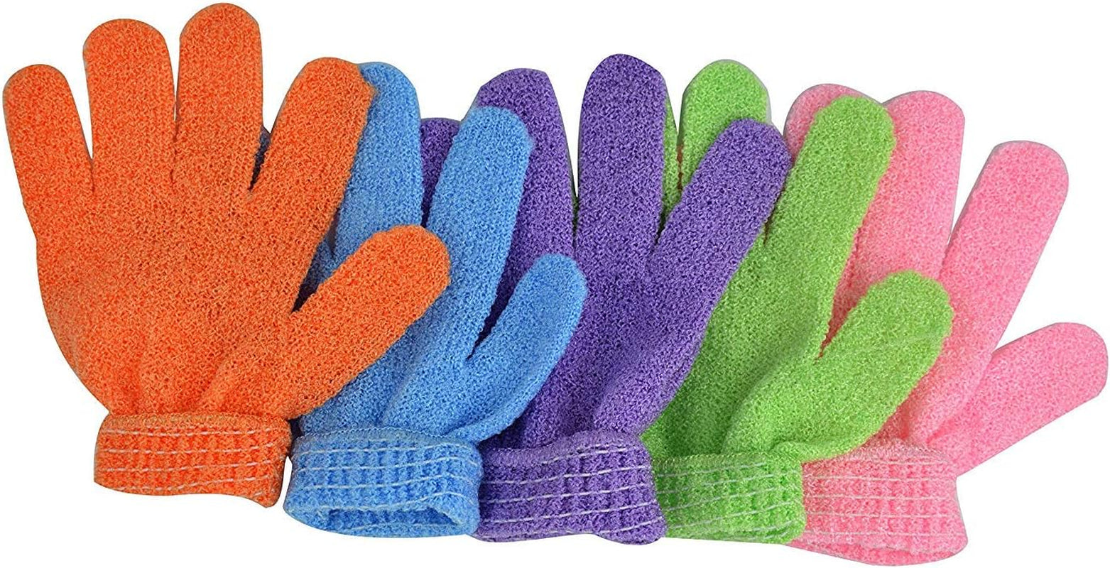 Lot De 10 Gants De Bain Exfoliants - 5 Paires - Gants Naturels Pour Homme Et Femme - Gants De Douche Pour Le Corps - Rend La Peau Douce Et Saine (AOLANS)