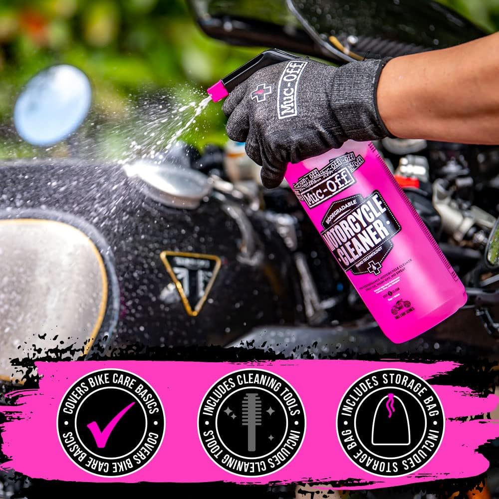 Kit Nettoyage Moto De Base - Kit Entretien Moto Pour Le Nettoyage Des Motos- Comprend Un Nettoyant Moto, Protection Moto Et Plus, Clear, Taille Unique