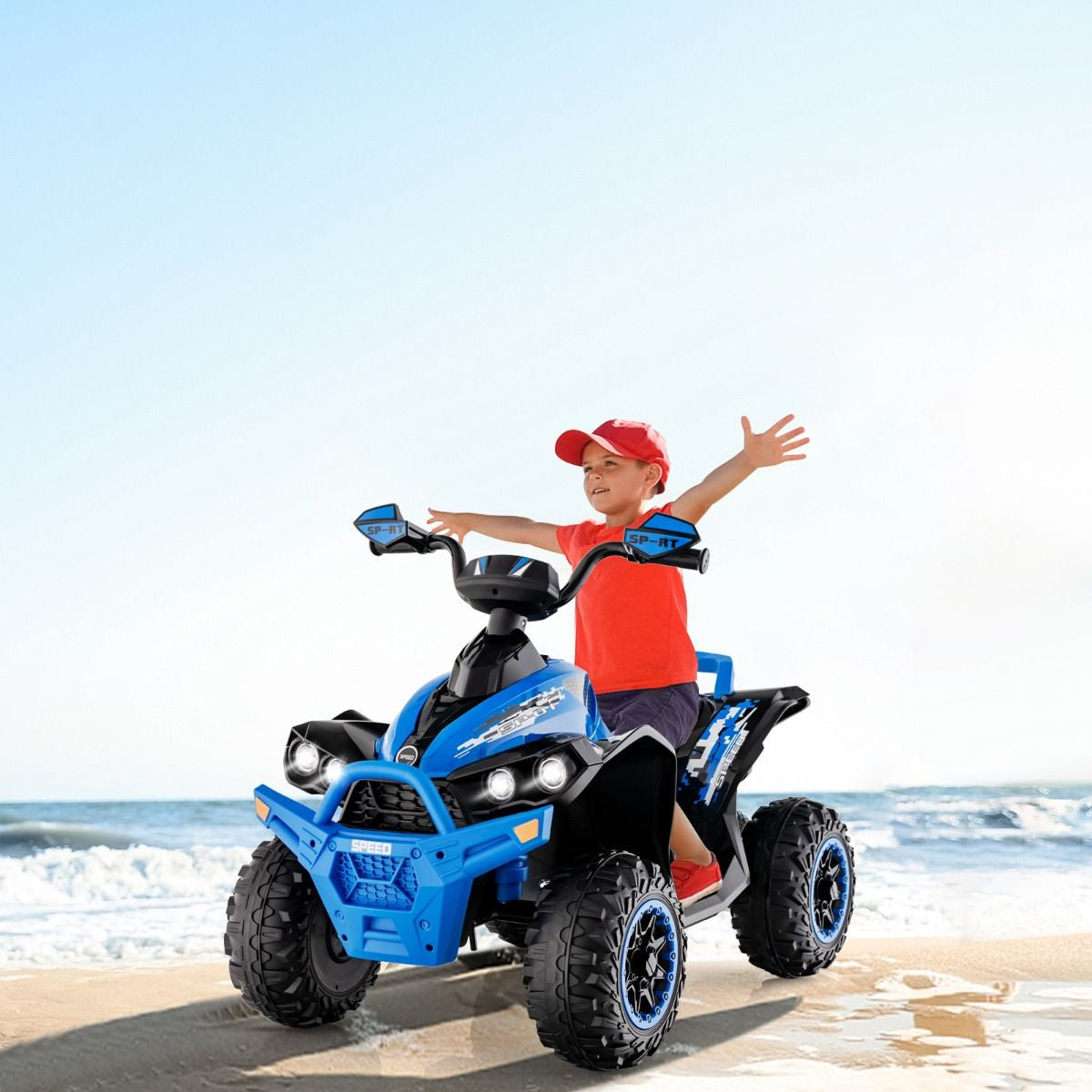 Quad Electrique Pour Enfants 12V7Ah LED Musique Pédale Klaxon 3-4 Km/H Pour Enfants De 3 À 8 Ans Rose/Bleu/Violet/Noir