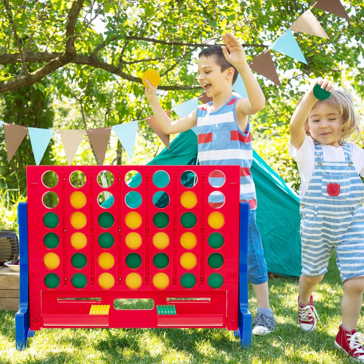 Jeux Puissance 4 Géant Mural Avec 42 Jetons Jeu De Société Ludique & Éducatif Avec 2 Plateaux Utilisation 62X20X48,5Cm Bleu/Rouge