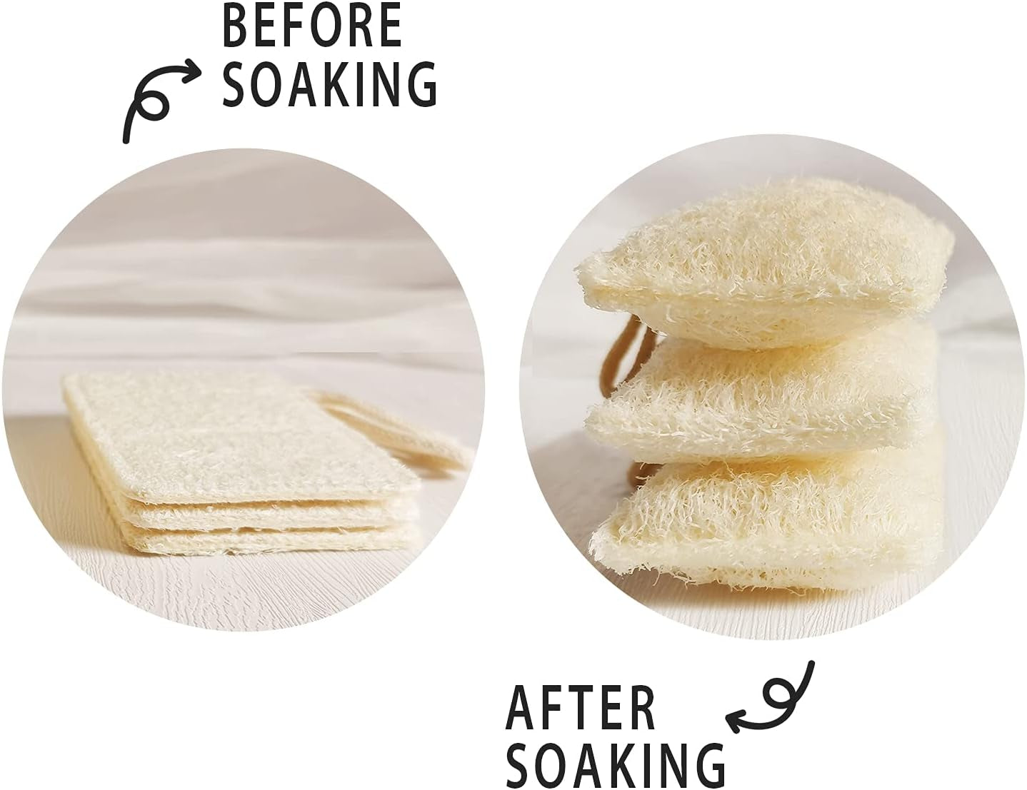 Épurateur D'Éponges À Vaisselle En Luffa Naturel (Paquet De 6), Éponge De Nettoyage Anti-Rayures, Éponge De Luffa Biodégradable En Fibre Végétale Verte Et Écologique
