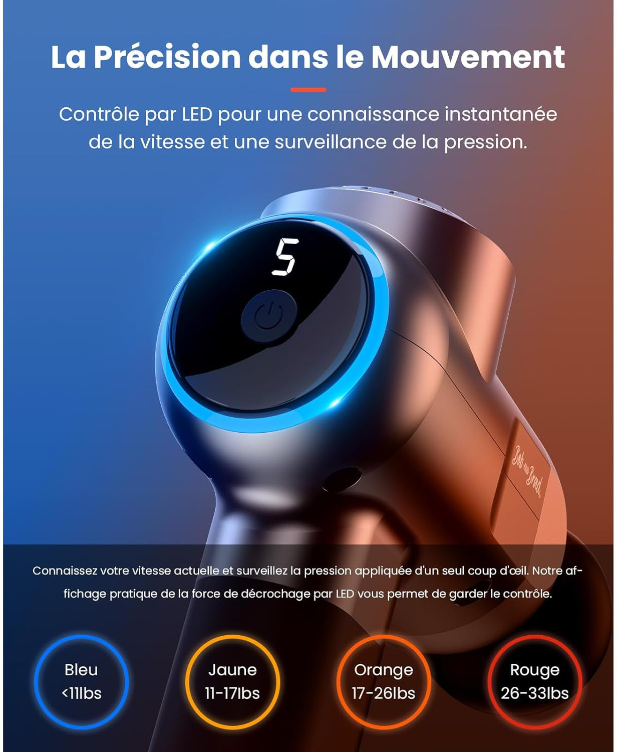 Pistolet De Massage Avec Thérapie Par Le Chaud Et Le Froid, C2 Pro Masseur De Tissus Profonds Avec Chaleur,Pour Le Gymnase, La Maison, La Récupération, Le Soulagement De La Douleur