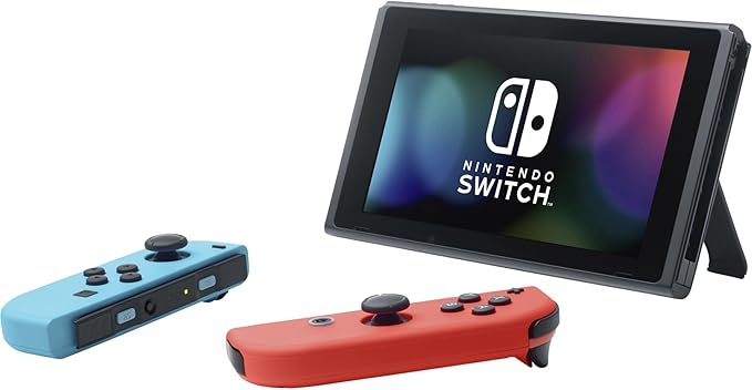 Nintendo Switch V2 – Console Hybride Rouge & Bleu Néon