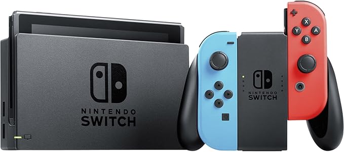 Nintendo Switch V2 – Console Hybride Rouge & Bleu Néon