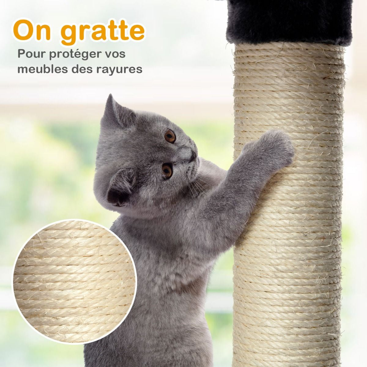 Arbre À Chat Griffoir 60X50X170 Cm Avec Poteaux Planche À Gratter 3 Perchoirs En Peluche 2 Niches 3 Peluches Suspendues