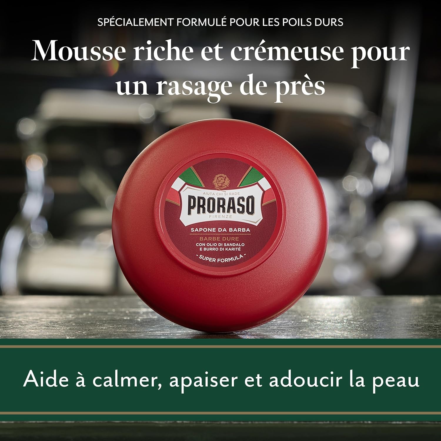 | Savon À Barbe En Bol Pour Barbes Dures (Pot De 150 Ml) – Savon De Rasage Nourrissant Avec Bois De Santal Et Beurre De Karité – Fabriqué En Italie