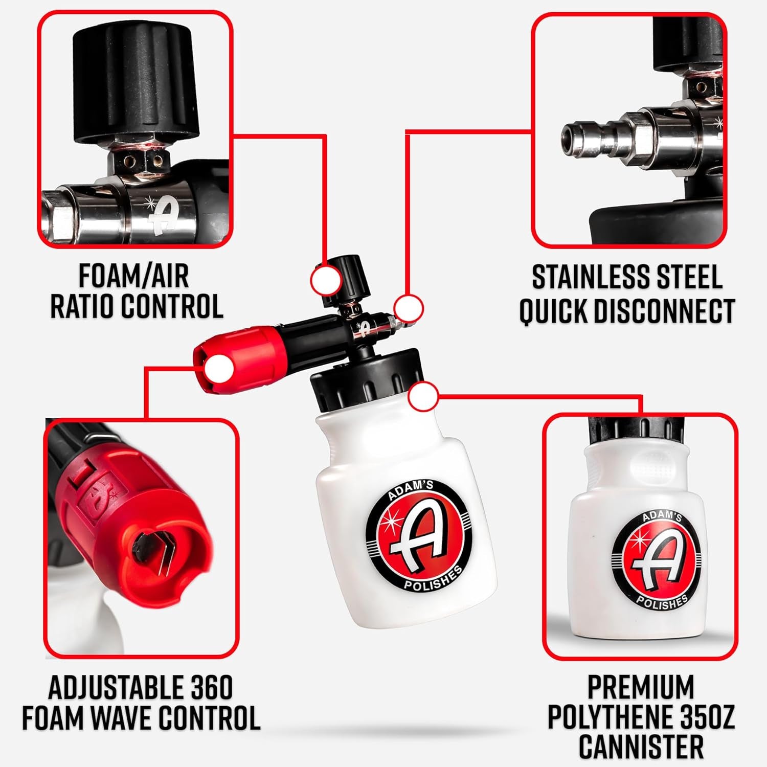 Adam'S Premium Foam Cannon – Pulvérisateur De Savon Personnalisé Pour Lavage De Voiture | Pulvérisateur Pour Nettoyeur Haute Pression