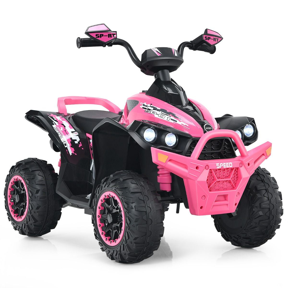 Quad Electrique Pour Enfants 12V7Ah LED Musique Pédale Klaxon 3-4 Km/H Pour Enfants De 3 À 8 Ans Rose/Bleu/Violet/Noir