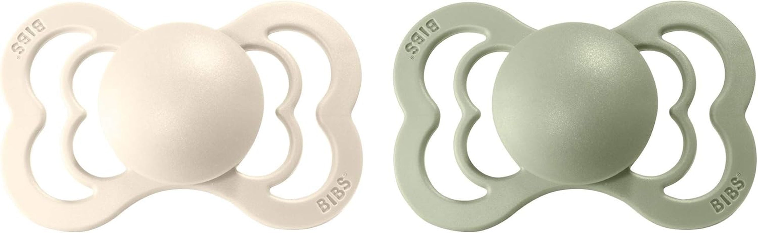 Tétine Supreme, Lot De 2, Silicone, Tétine Danoise De Forme Symétrique. Sans BPA. (Ivory/Sage, Taille 2 (À Partir De 6 Mois))