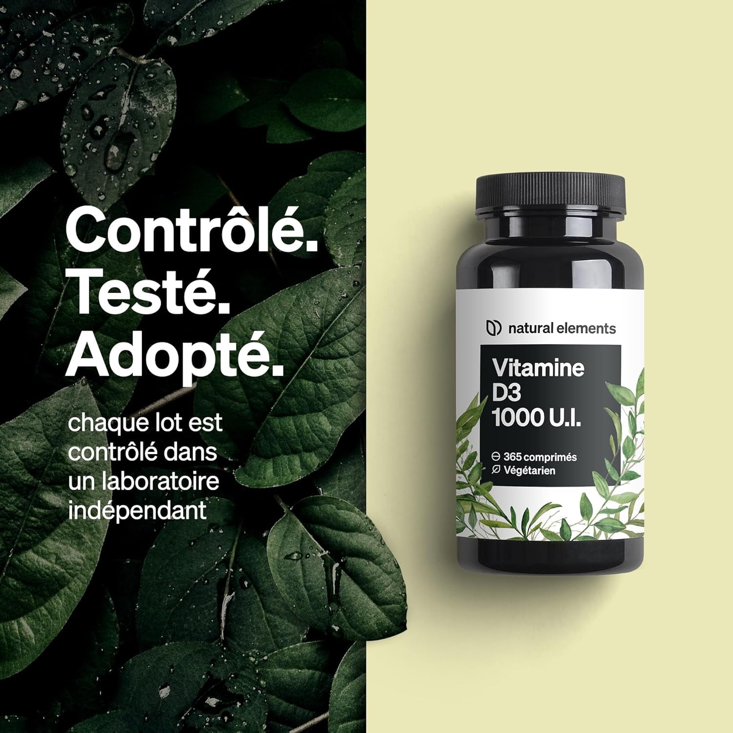Vitamine D3 1000 U.I. – 365 Comprimés En Provision Annuelle – Pour Les Os Et Le Système Immunitaire – Vitamine D – Hautement Dosé, Sans Additifs Inutiles – Contrôlé En Laboratoire