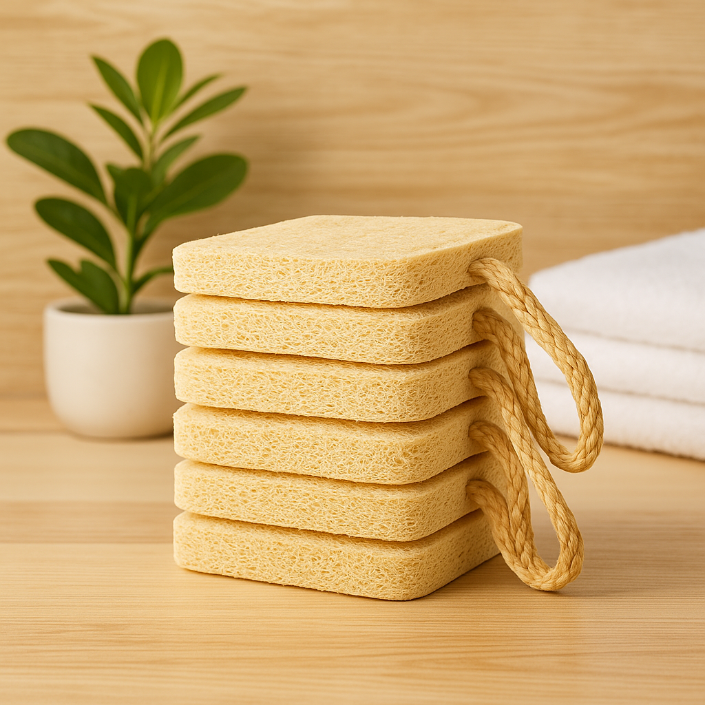 Épurateur D'Éponges À Vaisselle En Luffa Naturel (Paquet De 6), Éponge De Nettoyage Anti-Rayures, Éponge De Luffa Biodégradable En Fibre Végétale Verte Et Écologique