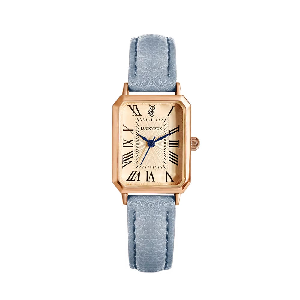 Fashion Retro Digital Dial Casual Watches Square Leather Strap Fashionable Clock Quartz Wristwatch for Women Gift