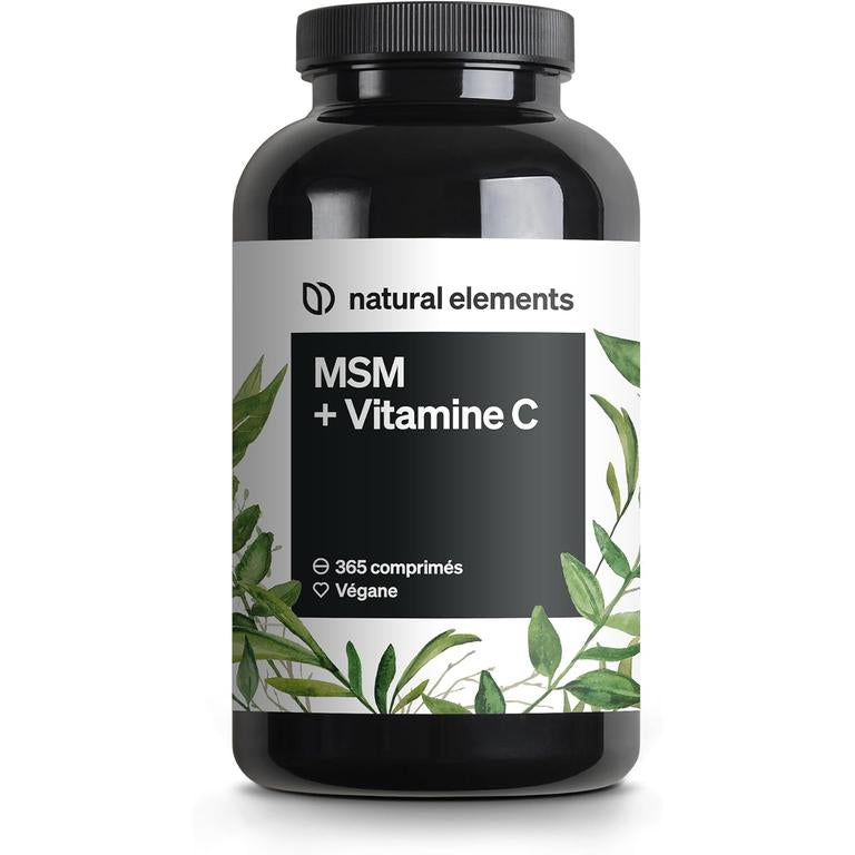 MSM 2000mg + Vitamine C – 365 Comprimés Véganes