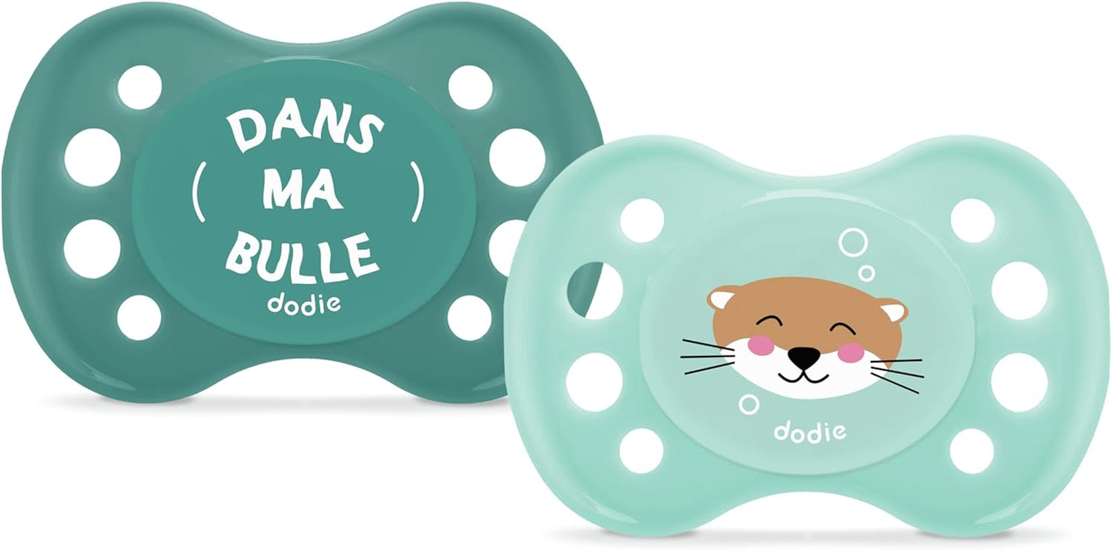 , Sucettes Anatomiques,Tetine Pour Bébé, 0-6 Mois, Sans BPA, Résistante,Vert, Mixte, Loutre, Lot De 2