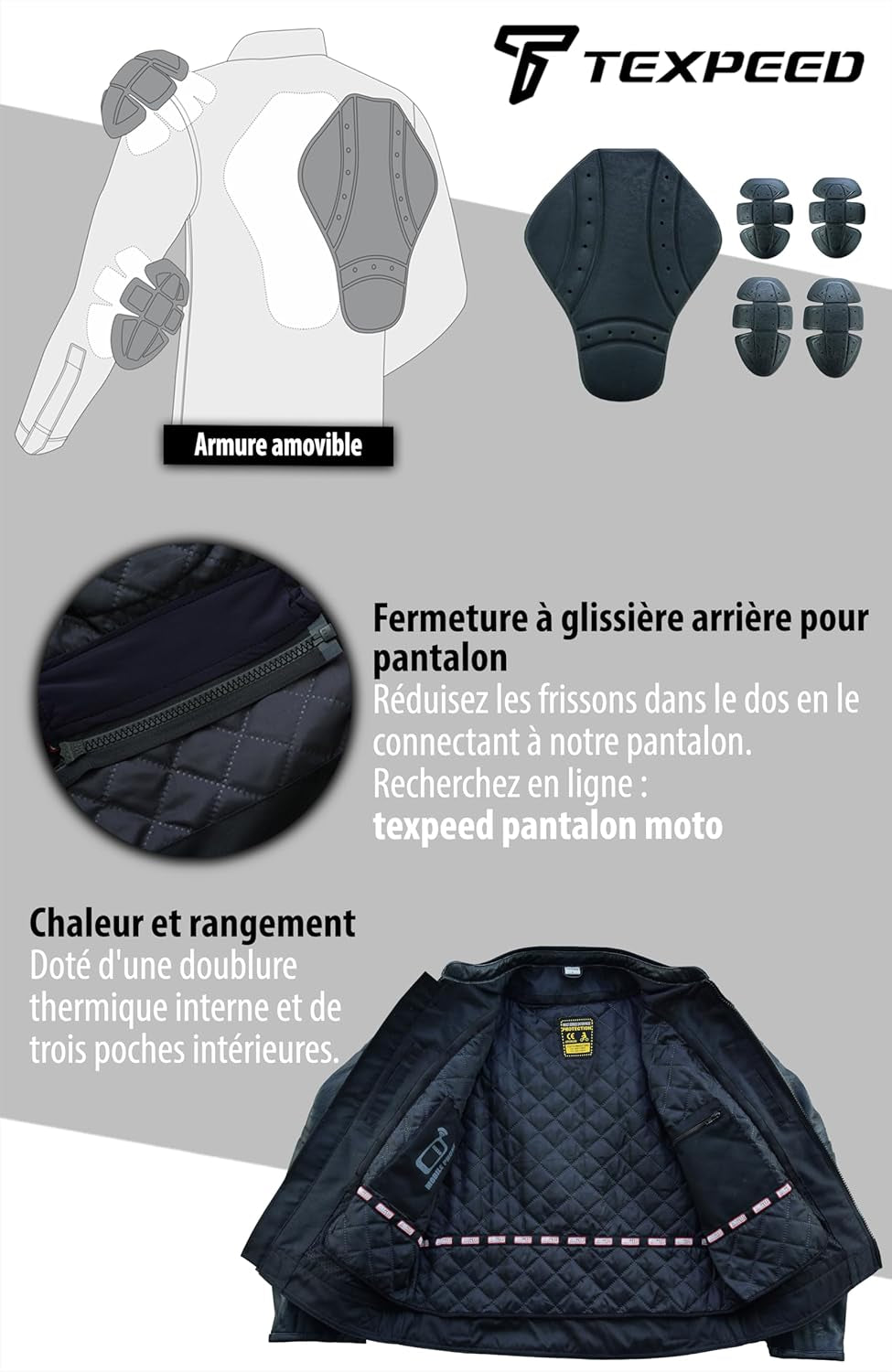 Veste Moto Cuir Homme Homologué Avec Protections - Perfect Marlon Brando Rétro Chopper Blouson - Avec Protection Véritable Biker CE Armor (EN 1621-1) Noir - 3XL