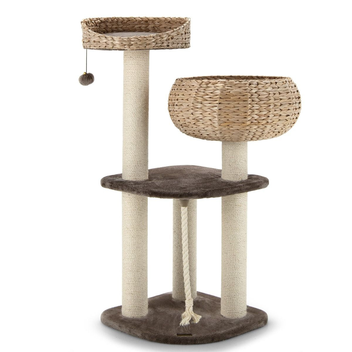 Arbre À Chat 45 X 45 X 104 CM Avec Pompon Suspendu Corde Et Griffoirs Enveloppés De Sisal Naturel Pour Chat/Chaton