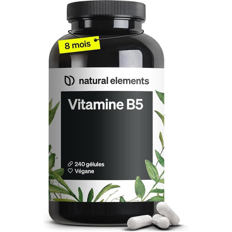 Vitamine B5 – 500mg Acide Pantothénique – 240 Gélules