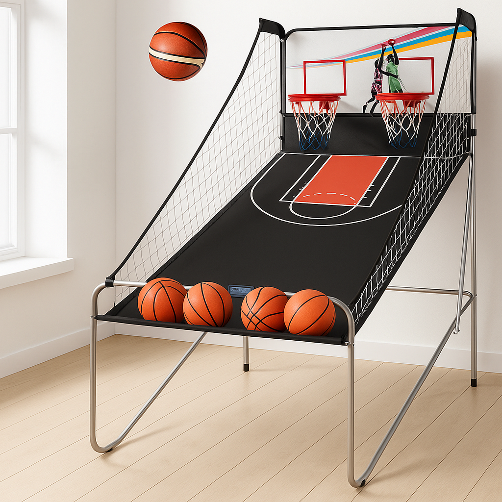 Jeu De Basketball Arcade Panier Compteur Basketball Panier De Basketball Arcade Blanc Et Noir 185X108X205Cm En Acier Bleu/Blanc/Gris/Violet