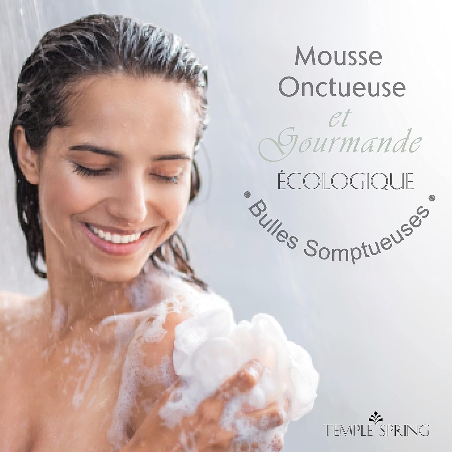 - Fleur De Douche Recyclées, Loofah Gommage Corps, Eponge De Douche, Eponge Douche Corps Exfoliante, Fleur De Bain, Luffa Djampe, Bath Sponge, Produit Bain Femme Et Hommes - Vert D'Eau