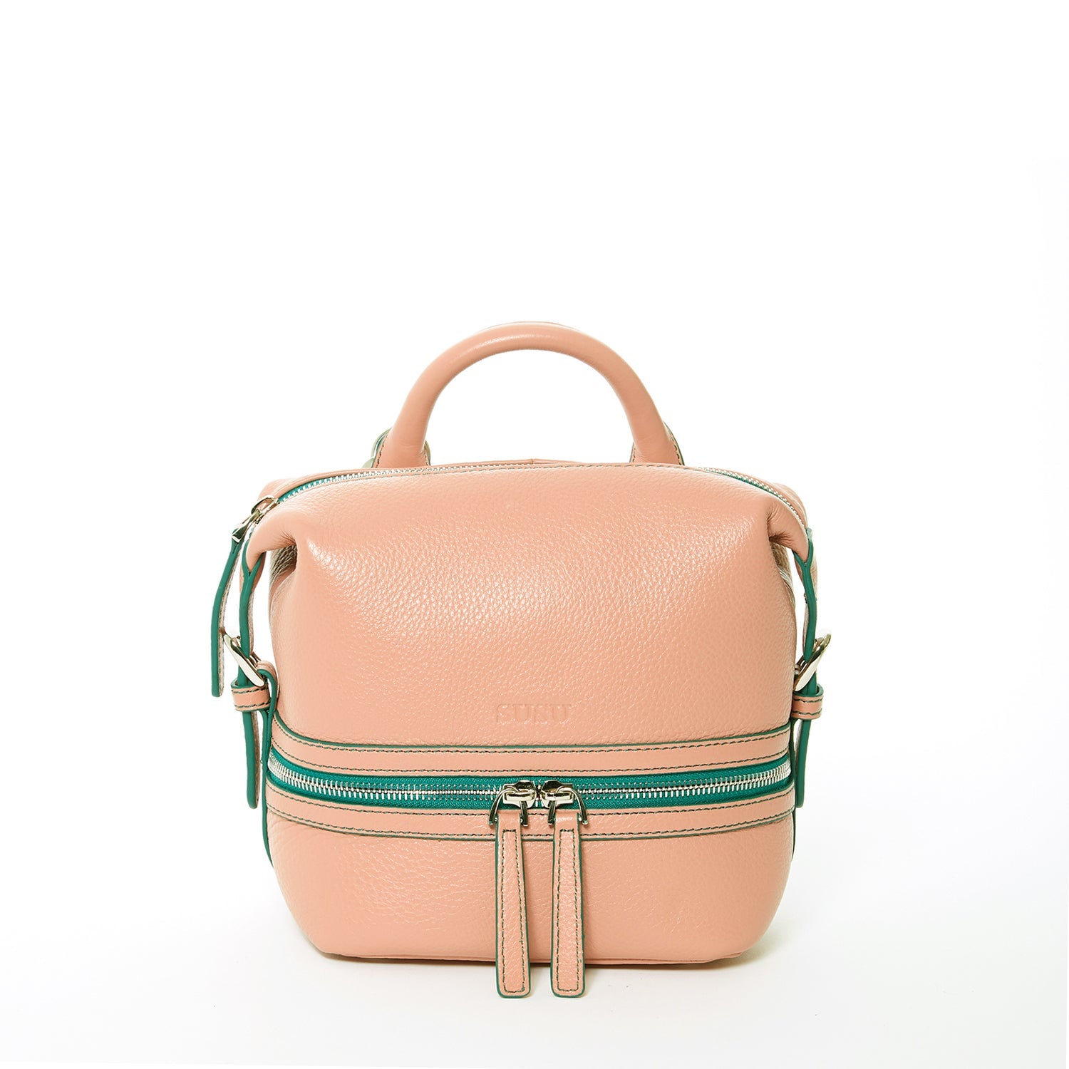 SUSU Pink Leather Backpack Purse