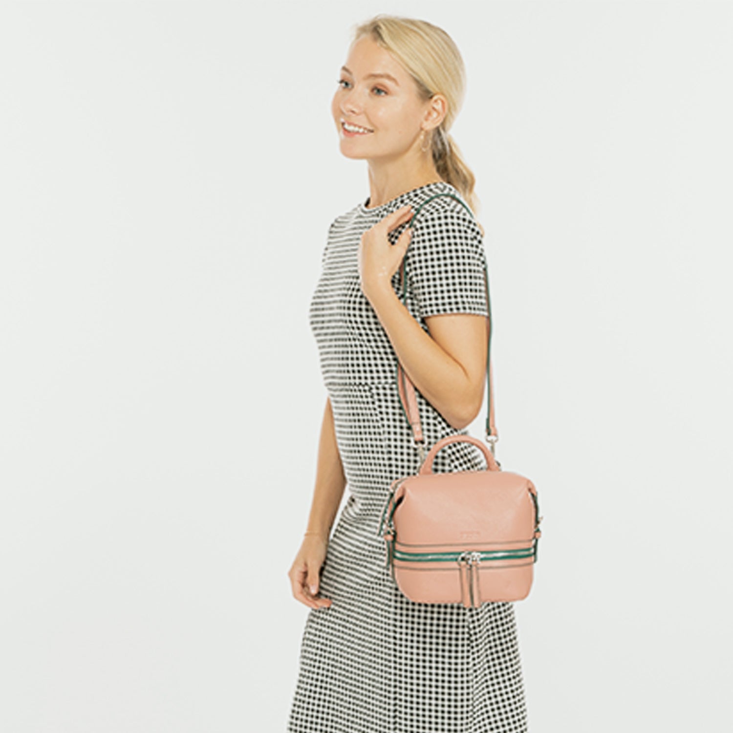 SUSU Pink Leather Backpack Purse