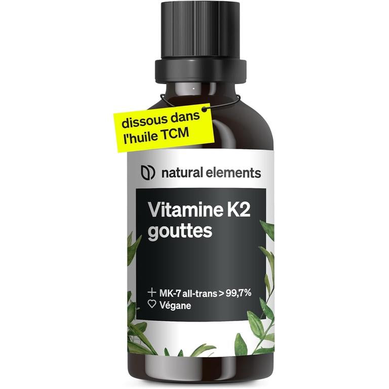 Vitamine K2 – 200µg Gouttes Véganes (6 Mois)