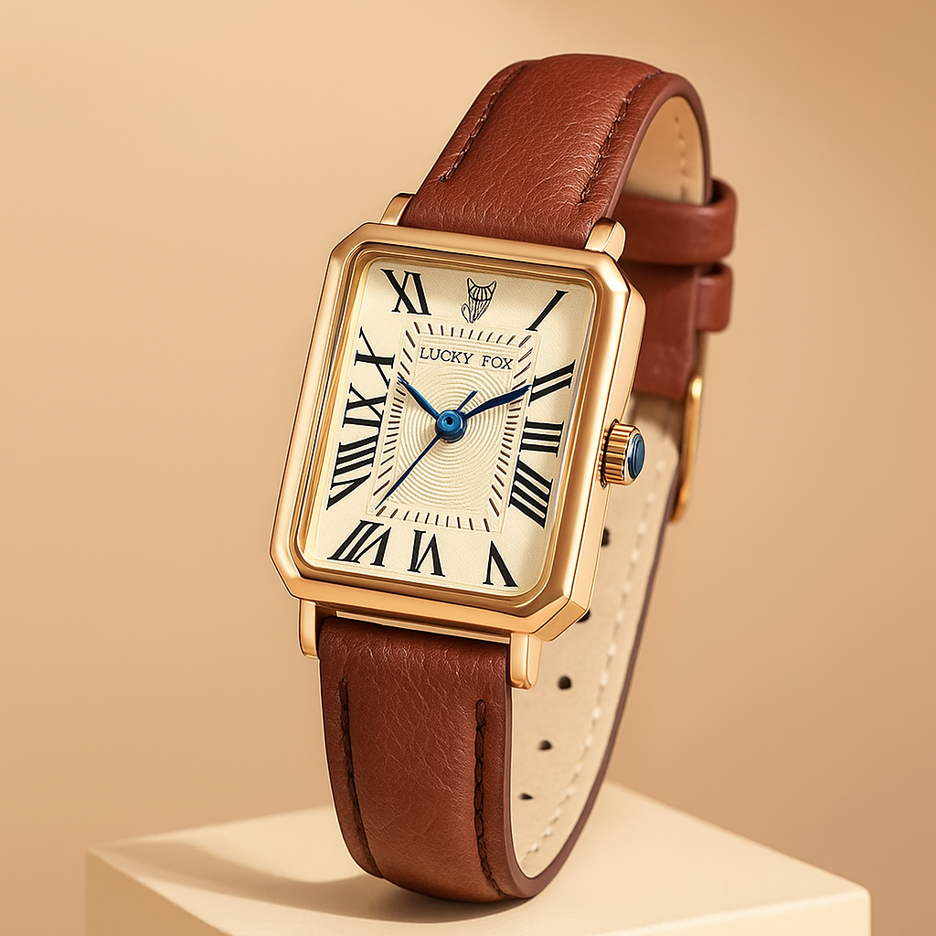 Montre Femme Rétro à Cadran Digital – Bracelet Cuir Élégant & Tendance
