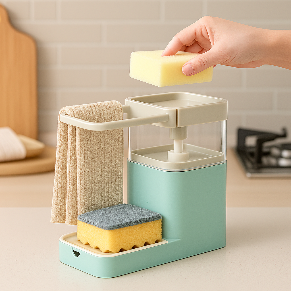 CleanRack 3-en-1 – L’organiseur malin pour une cuisine nette