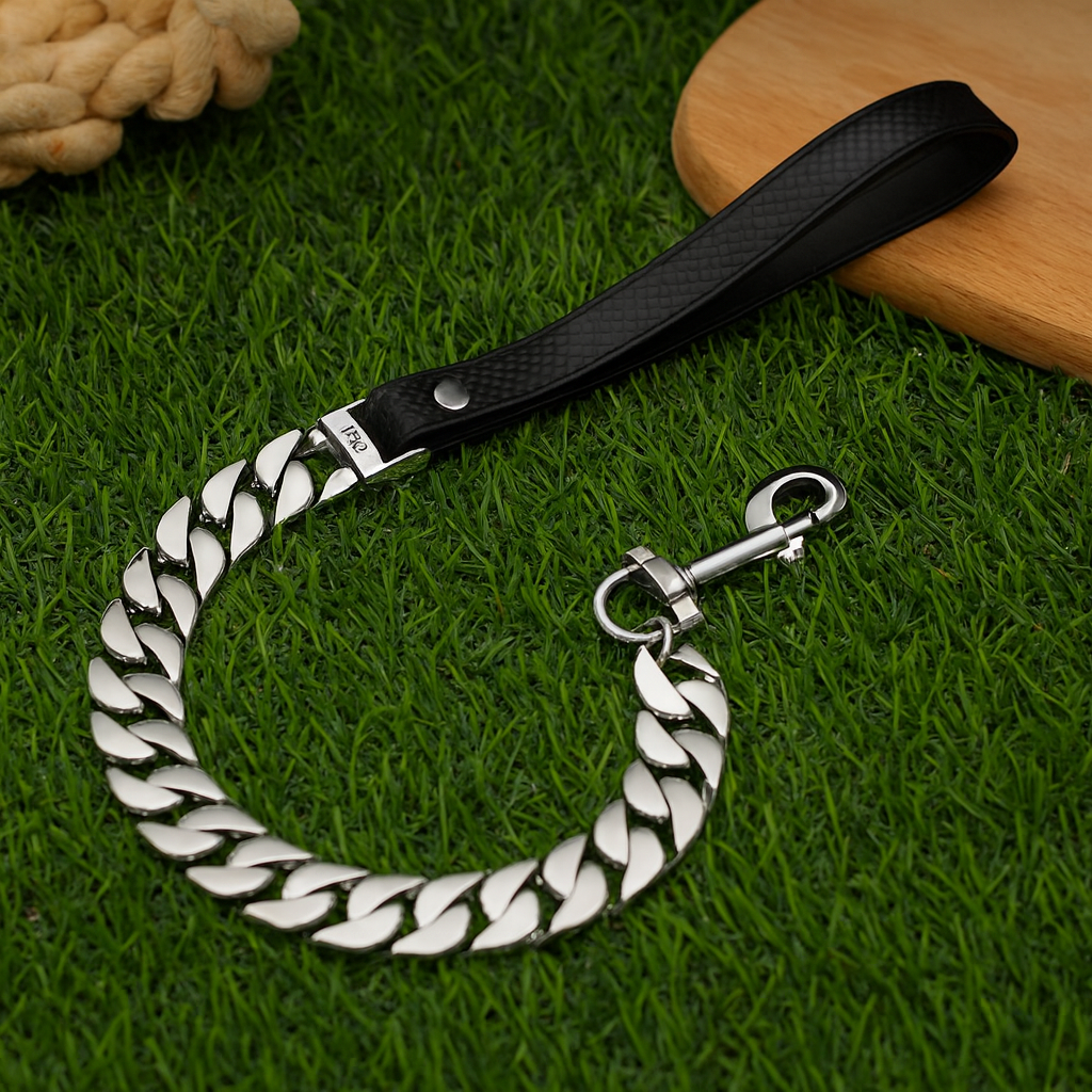 Laisse Caesar Cuban Silver – Luxe & Puissance pour Chiens