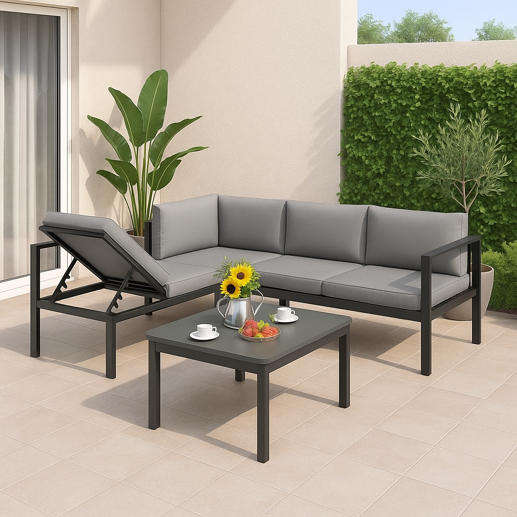 Alu Lounge – Salon de jardin 3 pièces