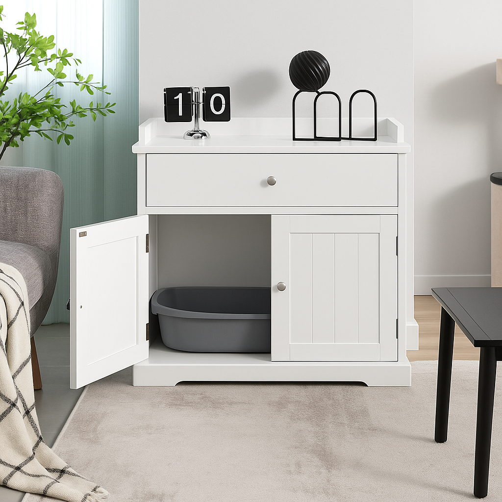 Zen Cat Home – Meuble cache-litière multifonction